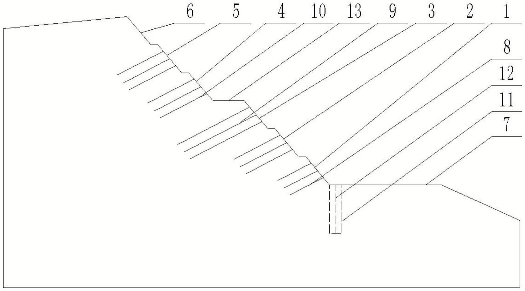 一种补偿应力组合式高陡边坡支护结构的制作方法