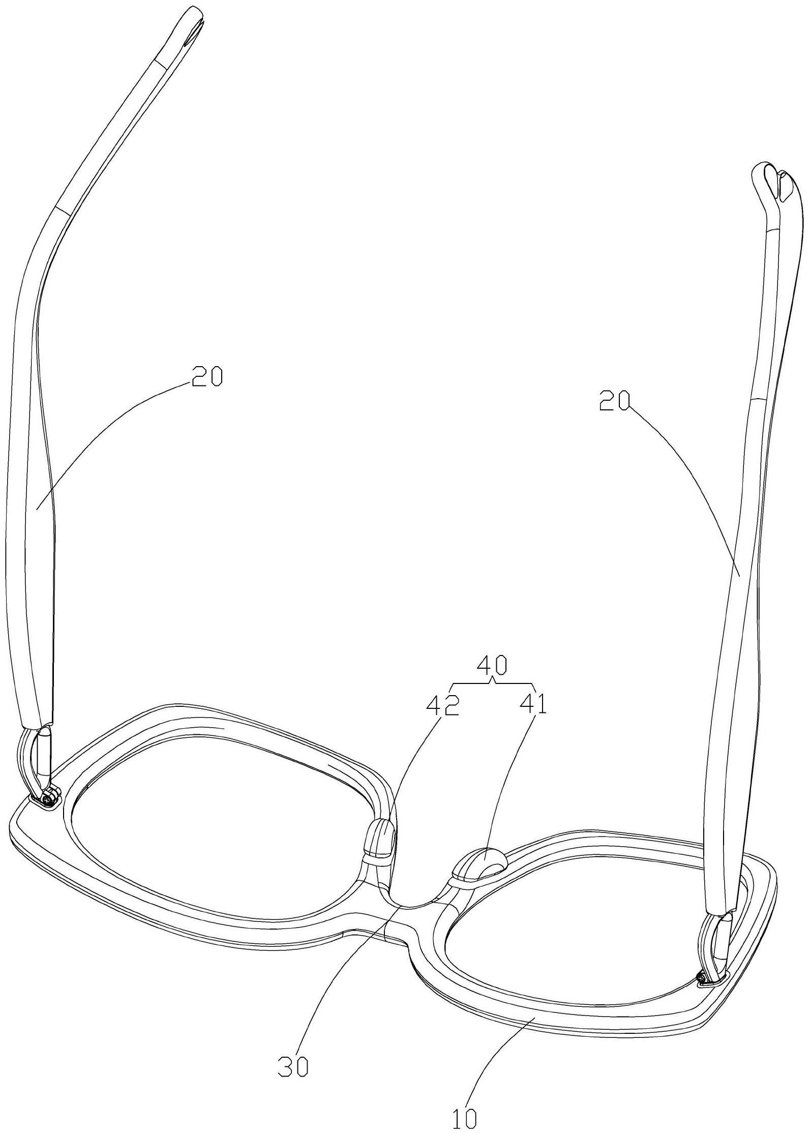 一种带磁吸式鼻托的眼镜架及眼镜的制作方法
