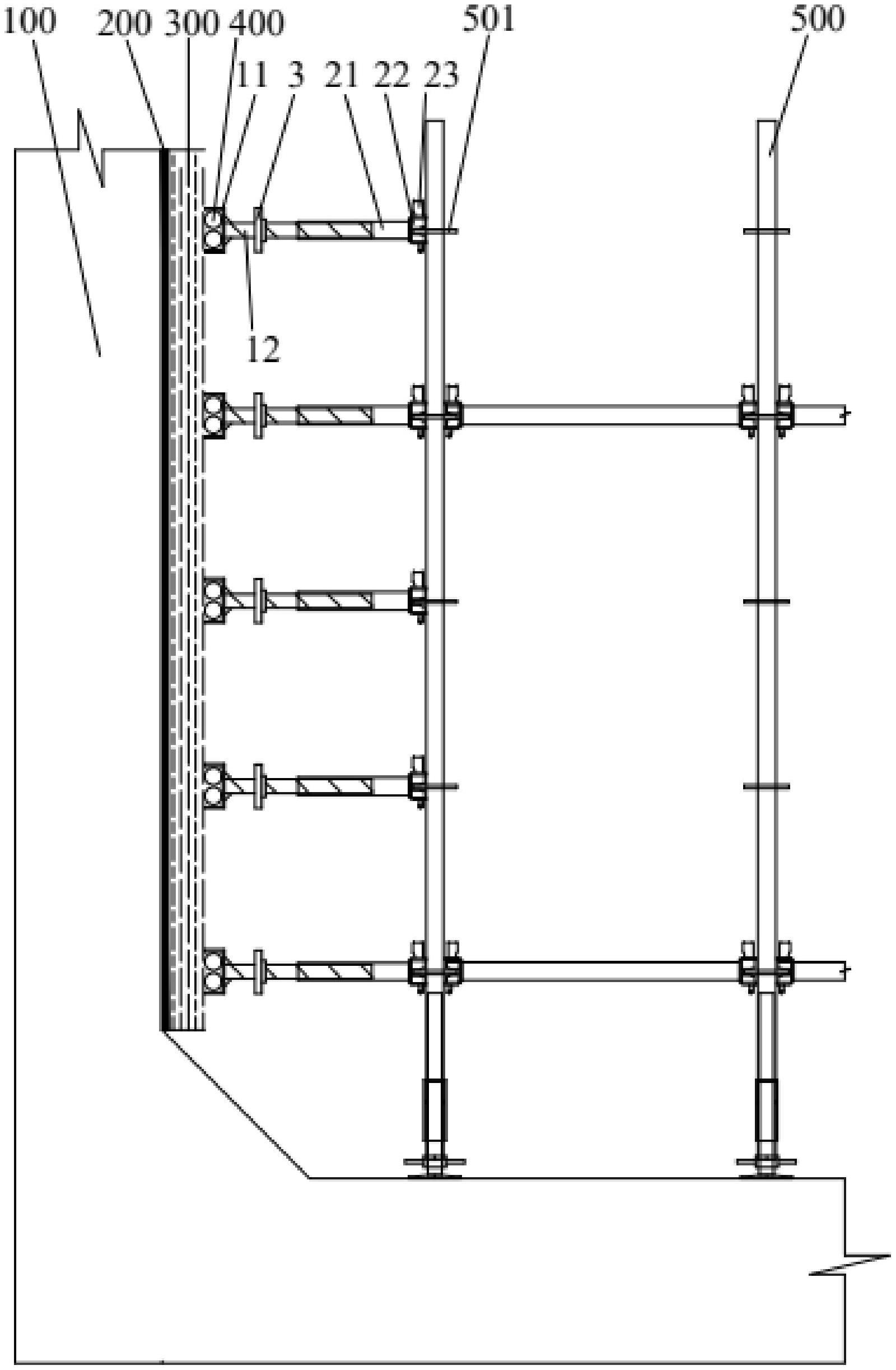 内衬墙模板支撑装置的制作方法