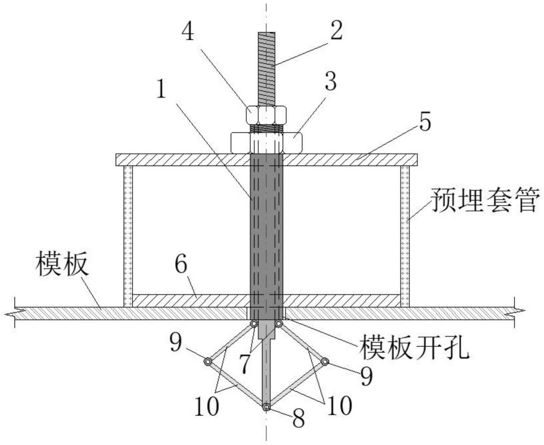 一种用于水电套管预埋的快速安拆装置及施工方法与流程