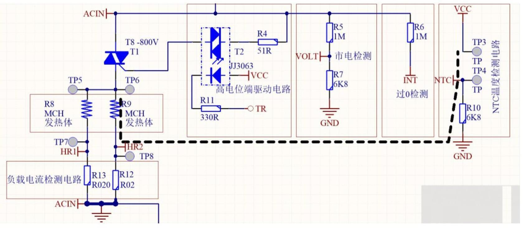 一种直卷发器加热保护控制电路的制作方法