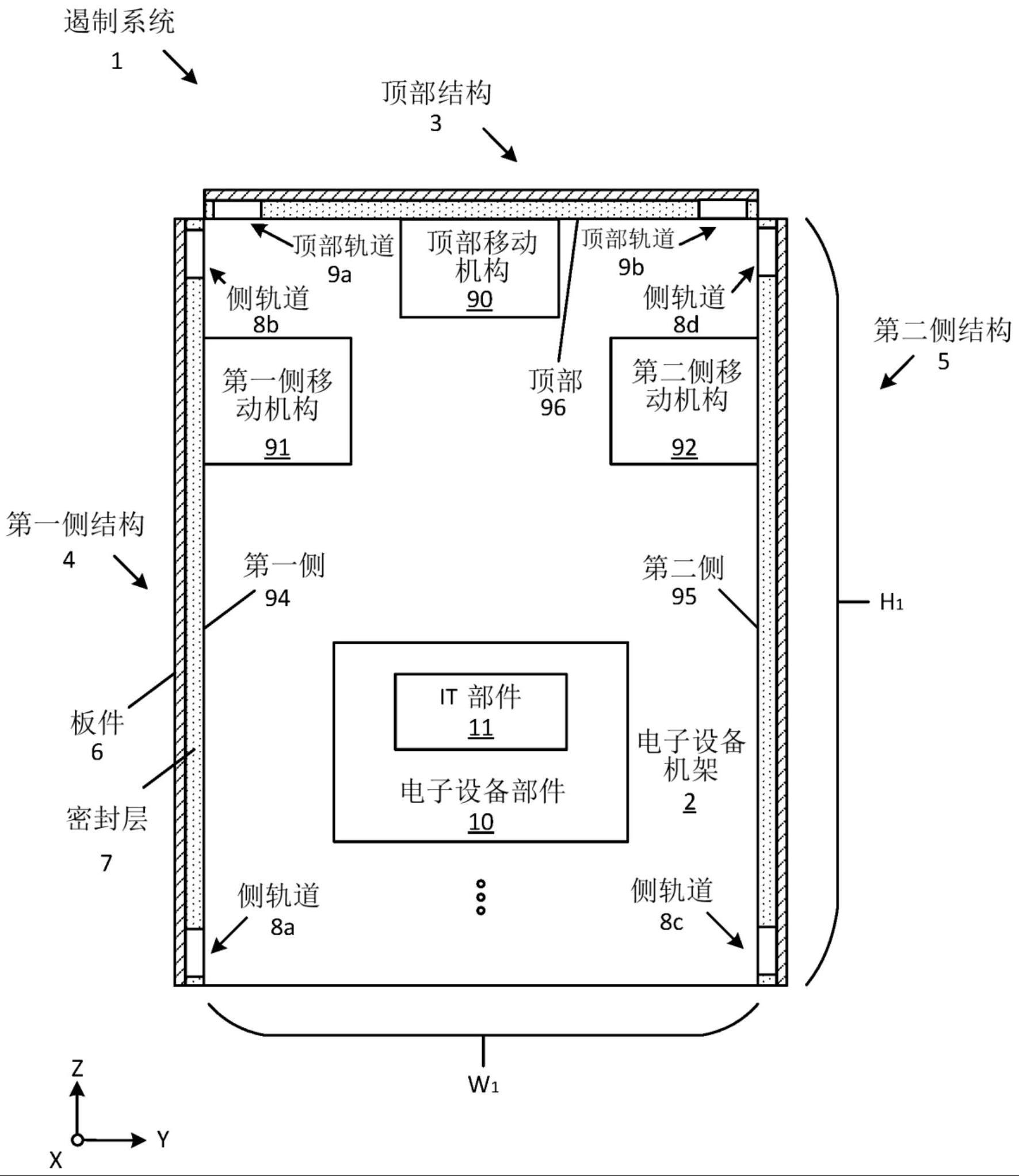 遏制系统、电子设备机架的群集和数据中心的制作方法