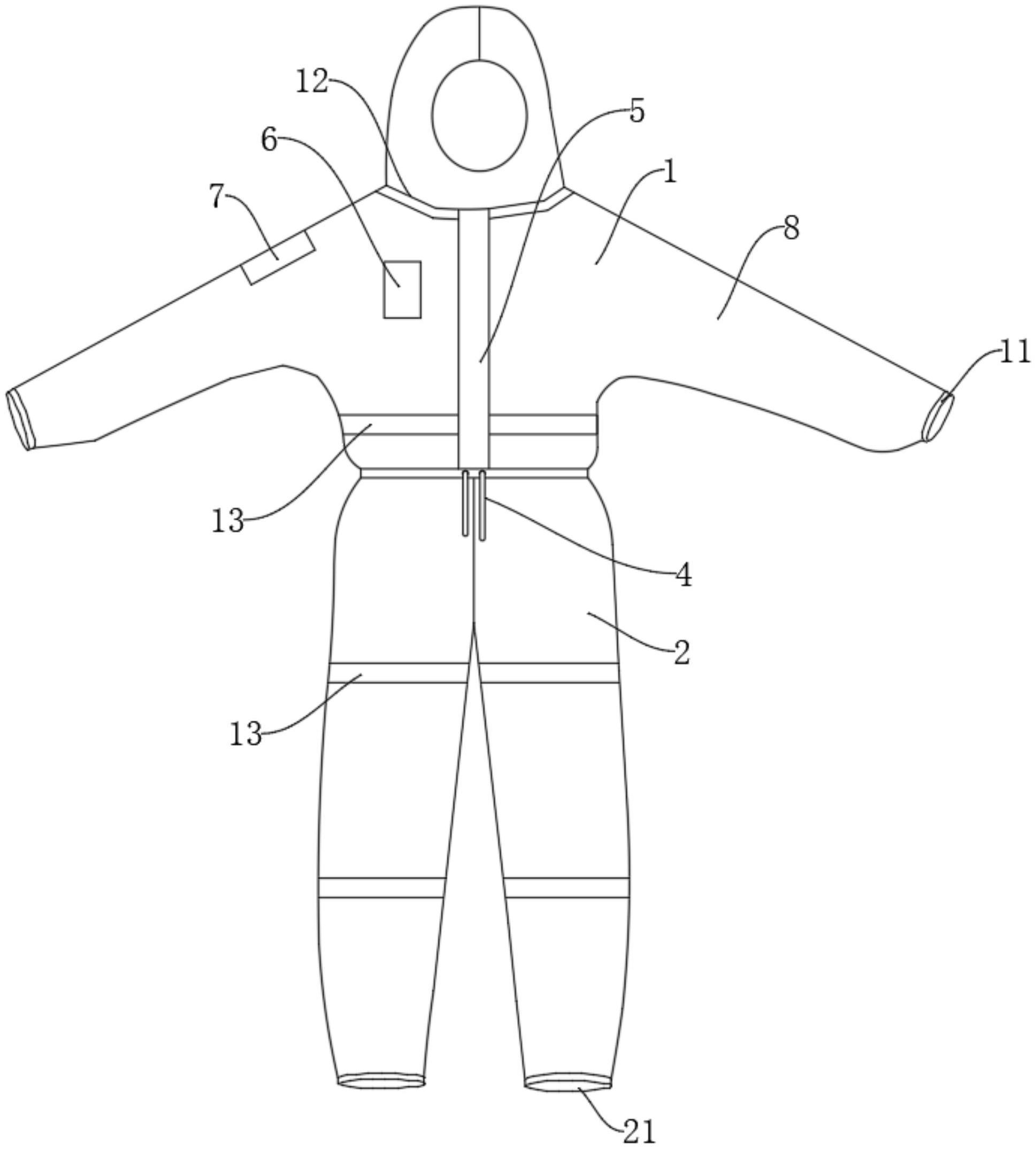 一种带有隔热内胆的带名片式防护服的制作方法