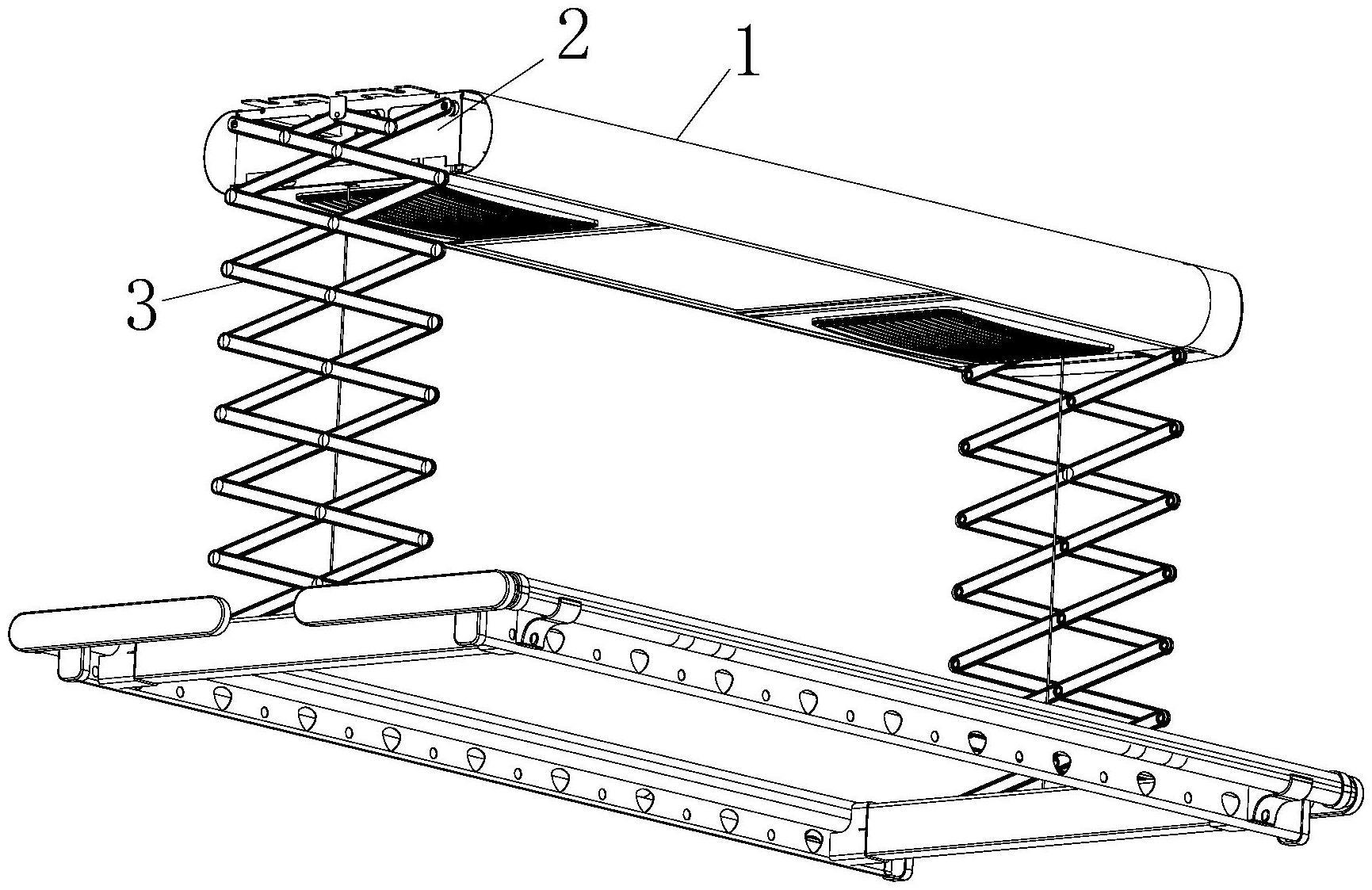 一种晾衣架主机支架与剪刀片的连接结构的制作方法
