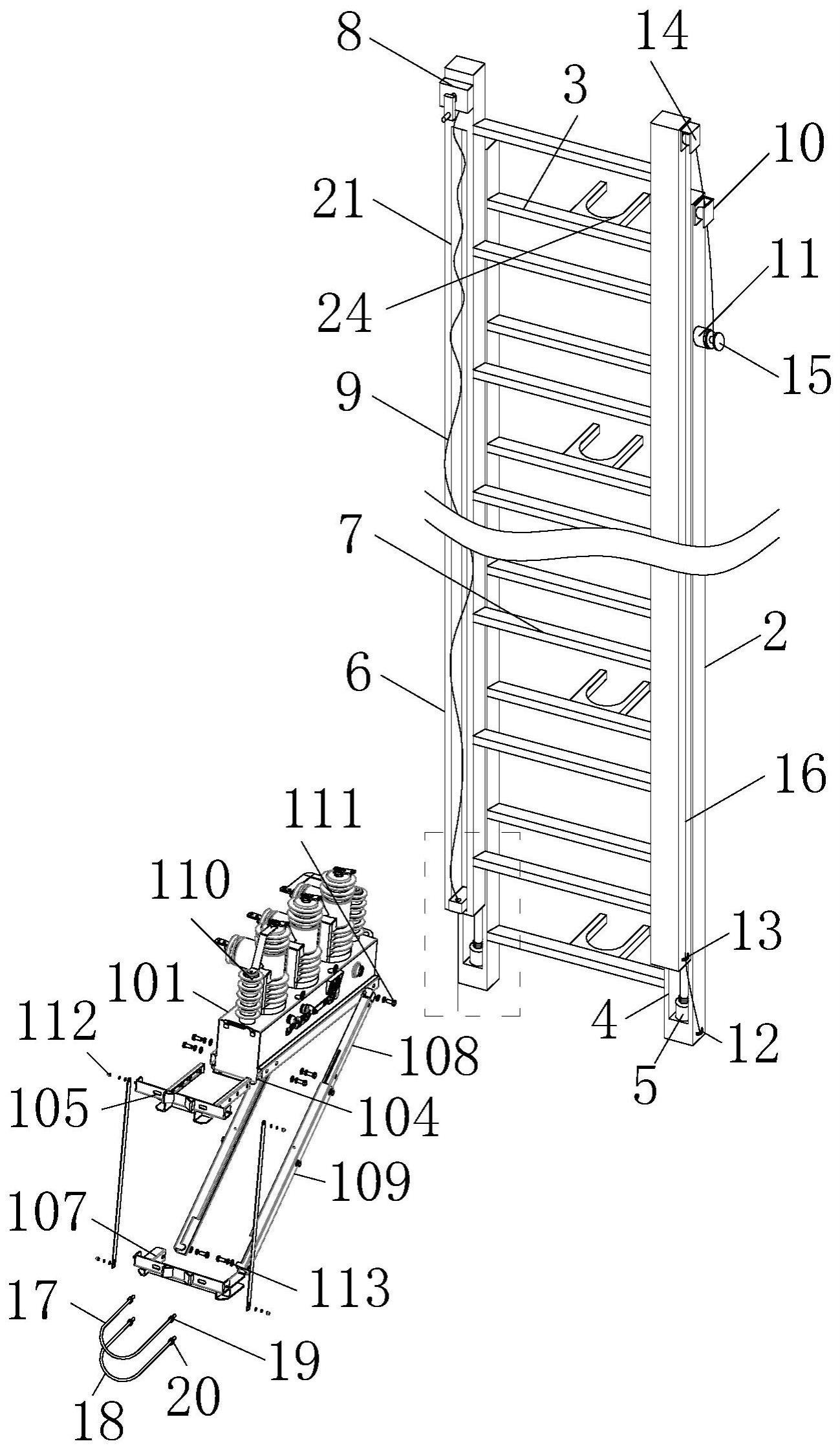 一种具有可伸缩爬梯结构的可一体化安装的柱上开关的制作方法