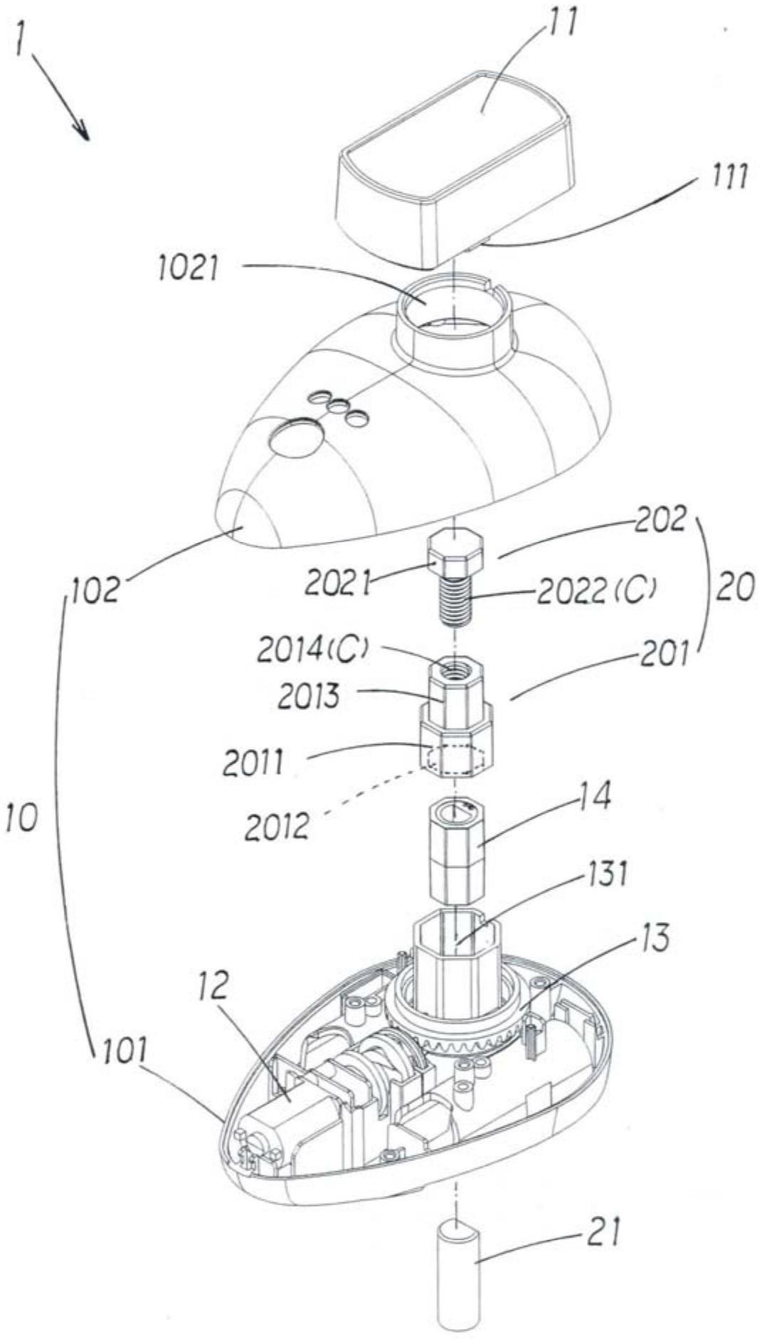 瓦斯自动关闭器的旋钮组装结构的制作方法