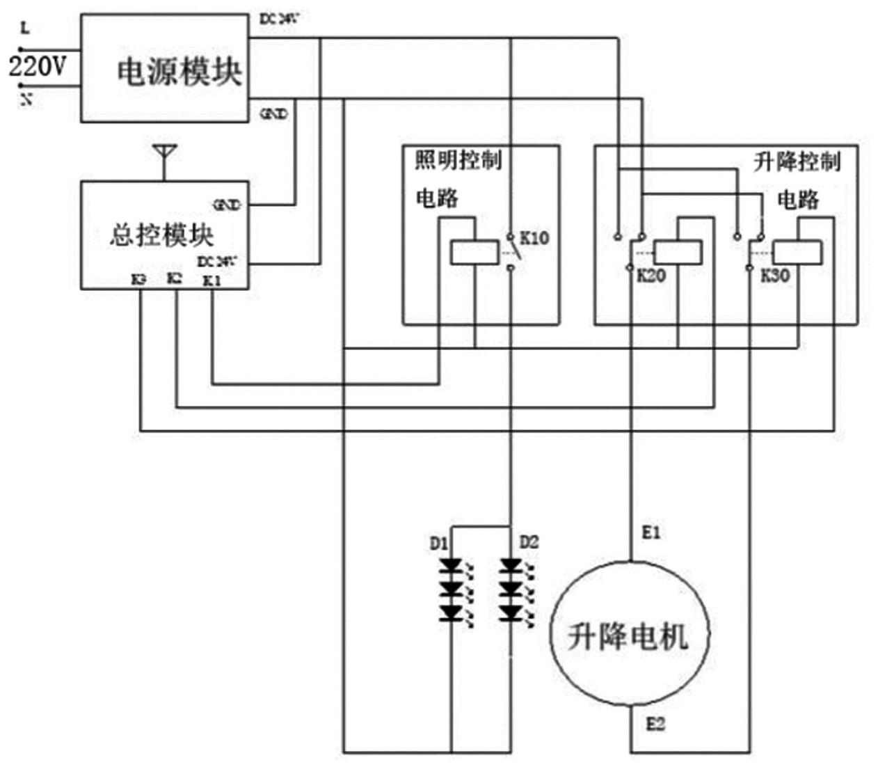 一种安全照明智能电动晾衣机控制装置及晾衣机的制作方法