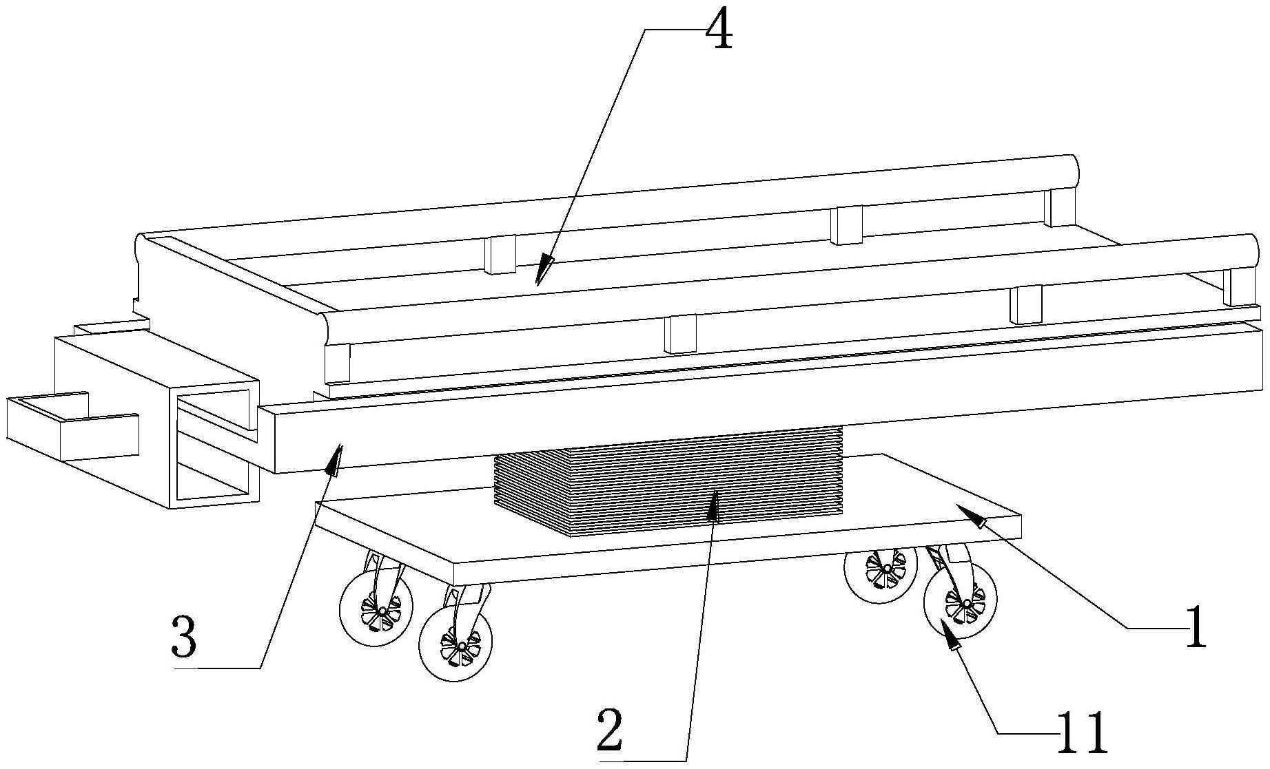 一种一体化后装转运床滑轮式过床面板的制作方法