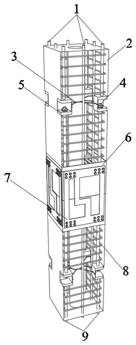 一种新型自复位耗能盒式连接柱及其施工方法