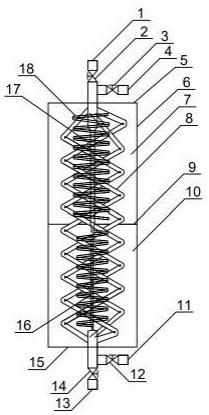 一种带电加热的分层圆柱型三螺旋管式相变蓄热器