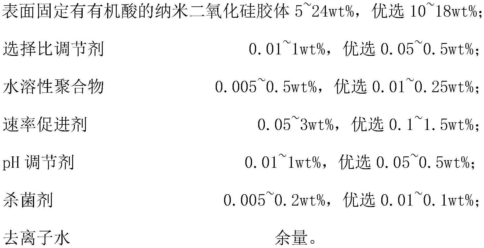 一种宽去除速率选择比的抛光组合物及其应用的制作方法