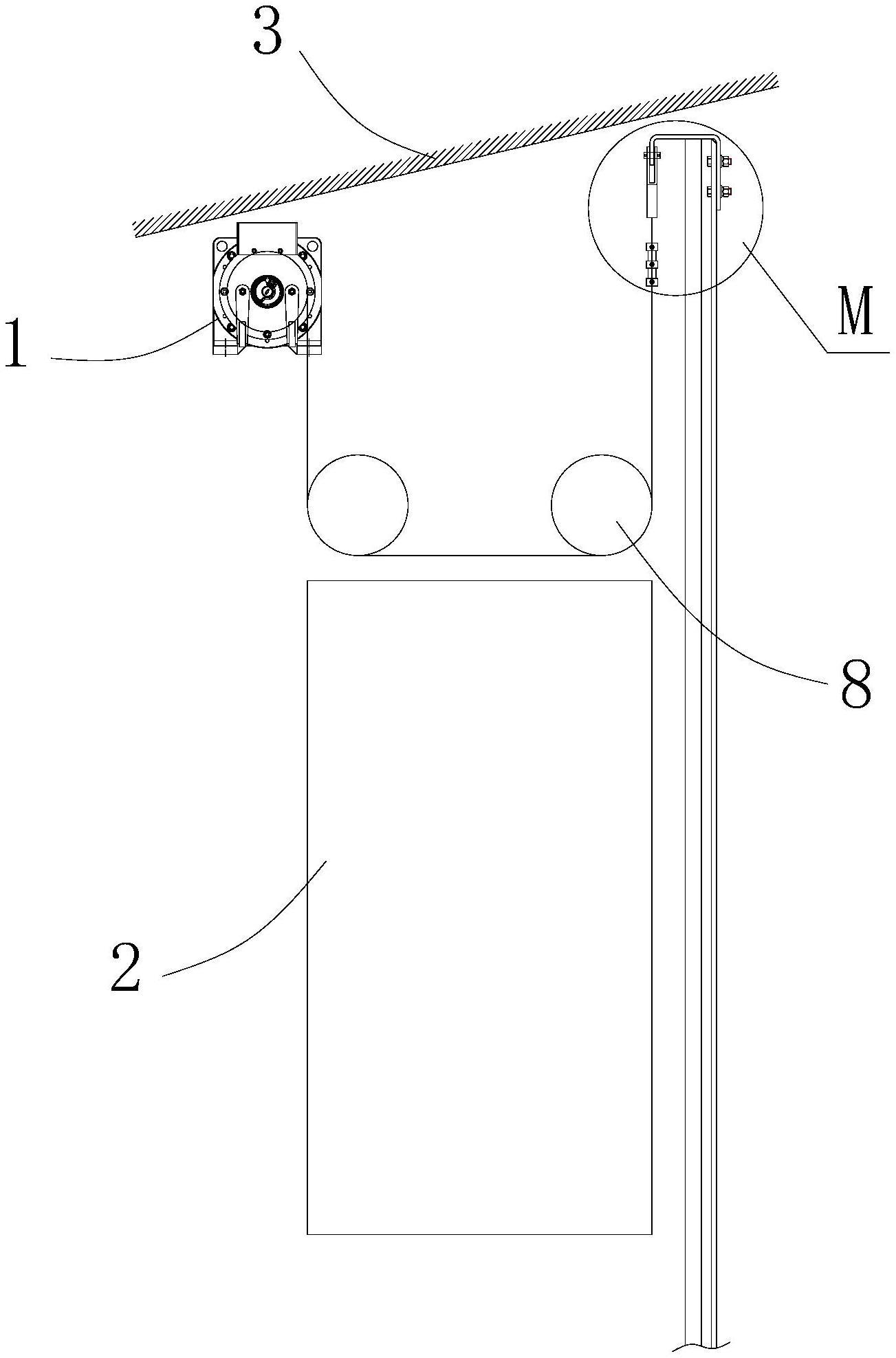 提升家用电梯轿厢高度的低安装空间绳头组合系统的制作方法