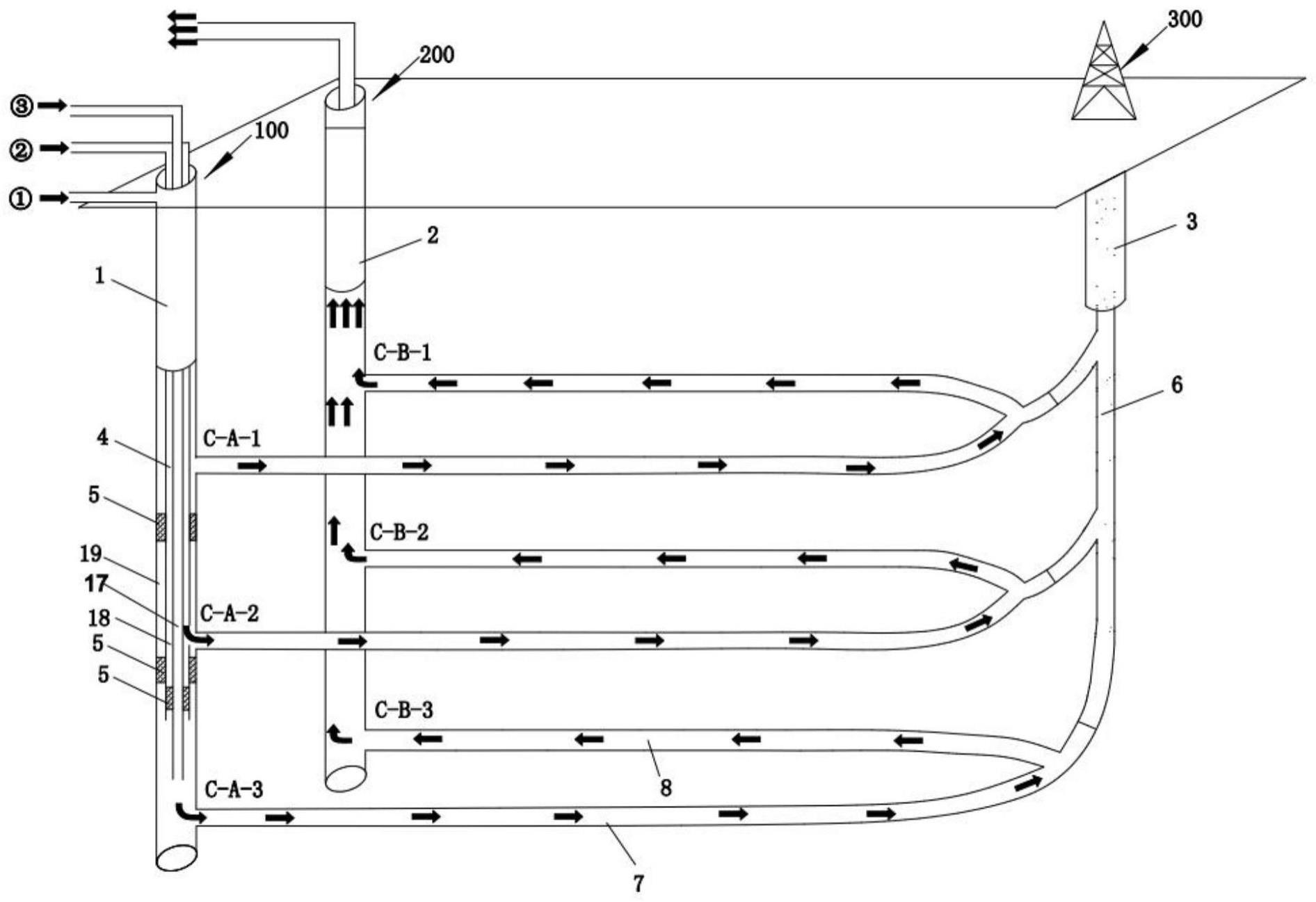 一种多层水平井立体循环的地热开采结构及施工方法