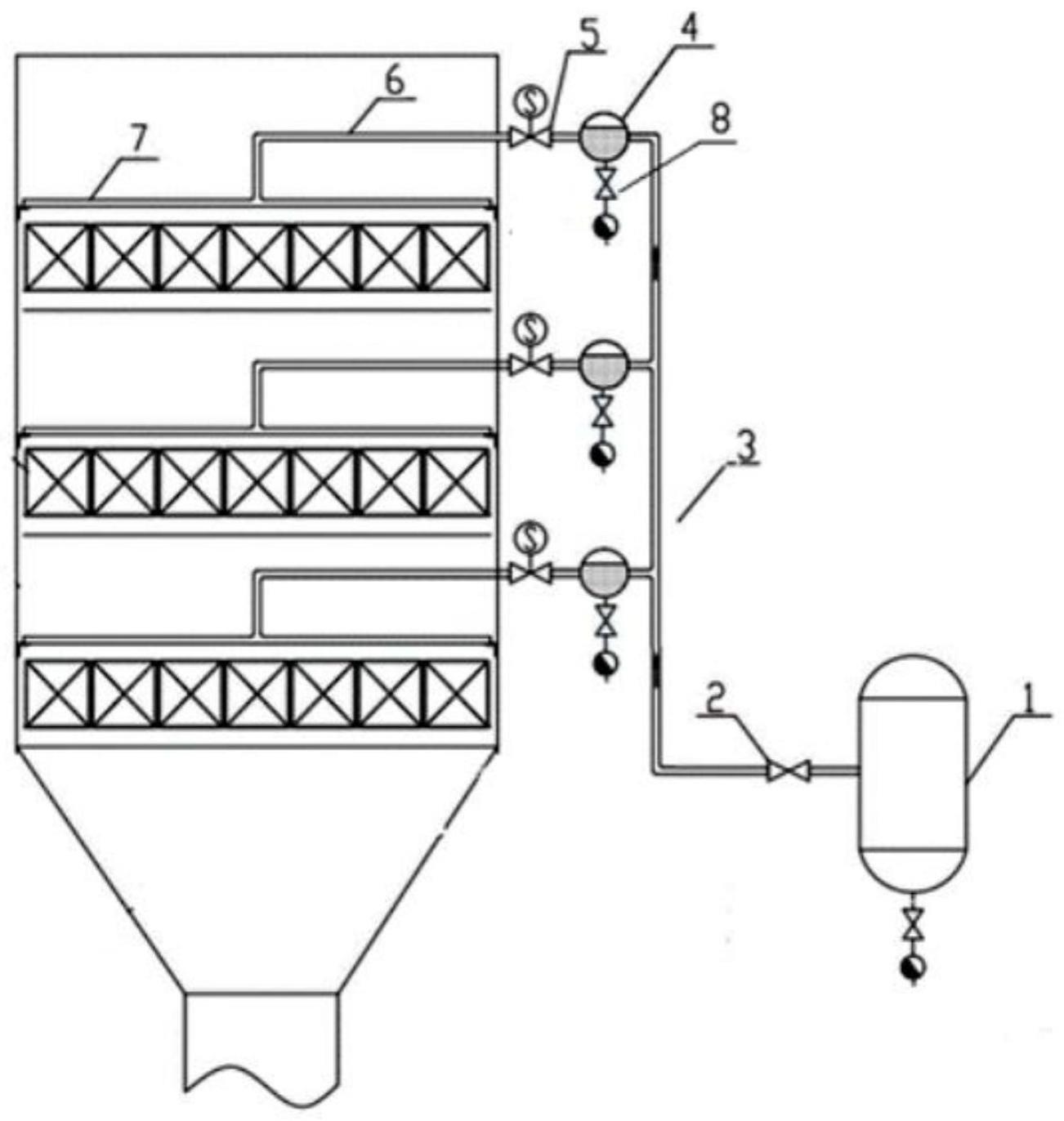 一种SCR脱硝反应器用新型高效矩阵管网式吹灰器系统的制作方法