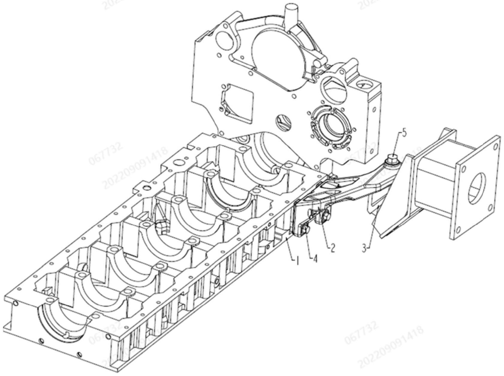一种矿车发动机曲轴箱前悬支撑的制作方法