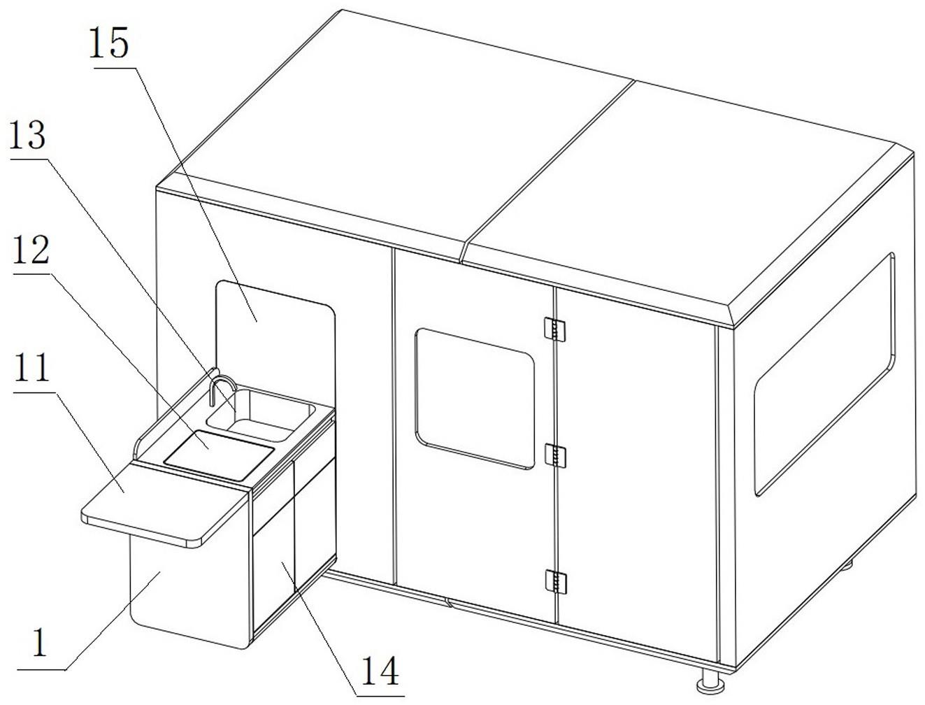 一种带伸缩橱柜的折叠房屋的制作方法