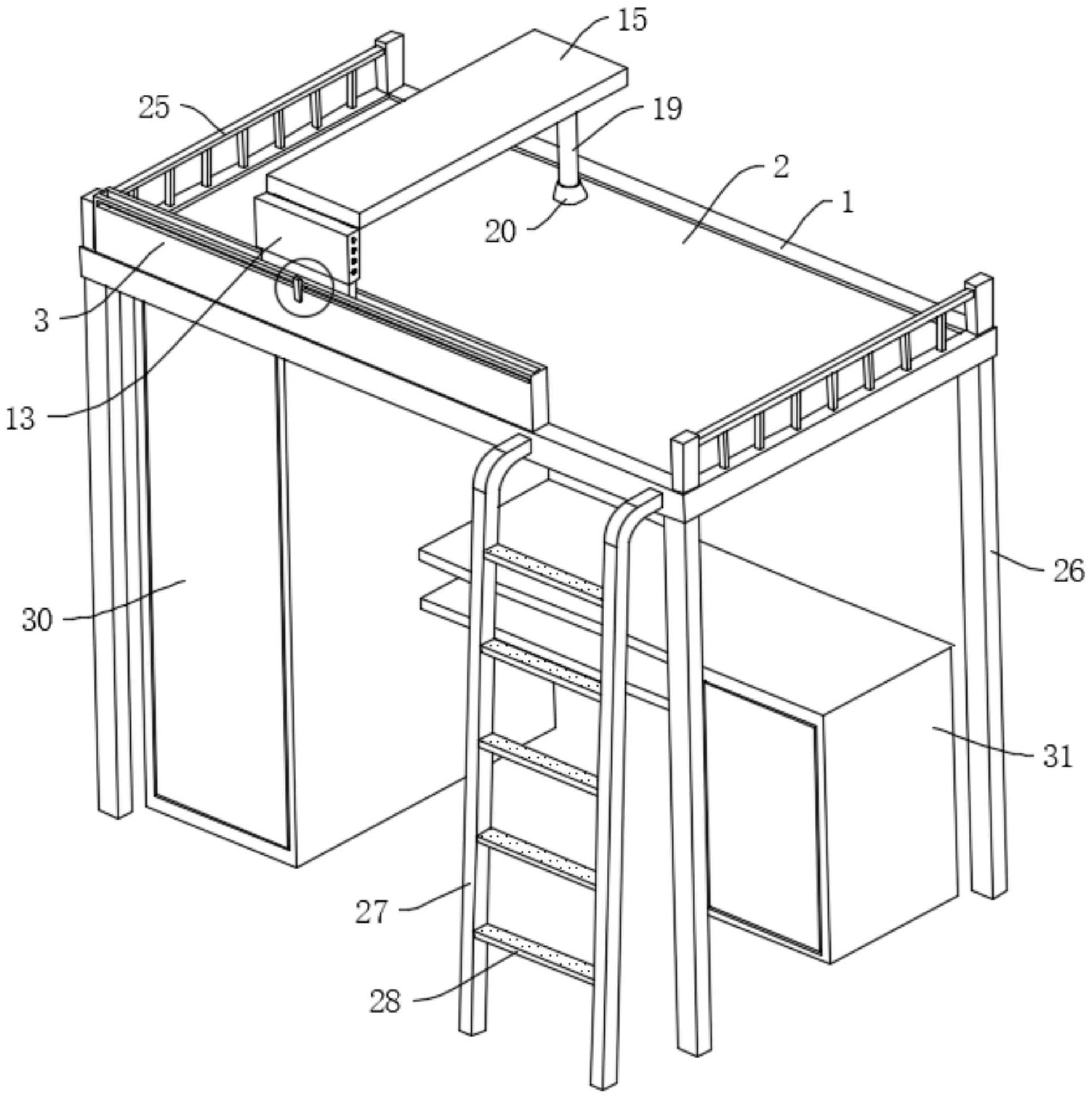 一种床柜一体式的学生公寓床的制作方法