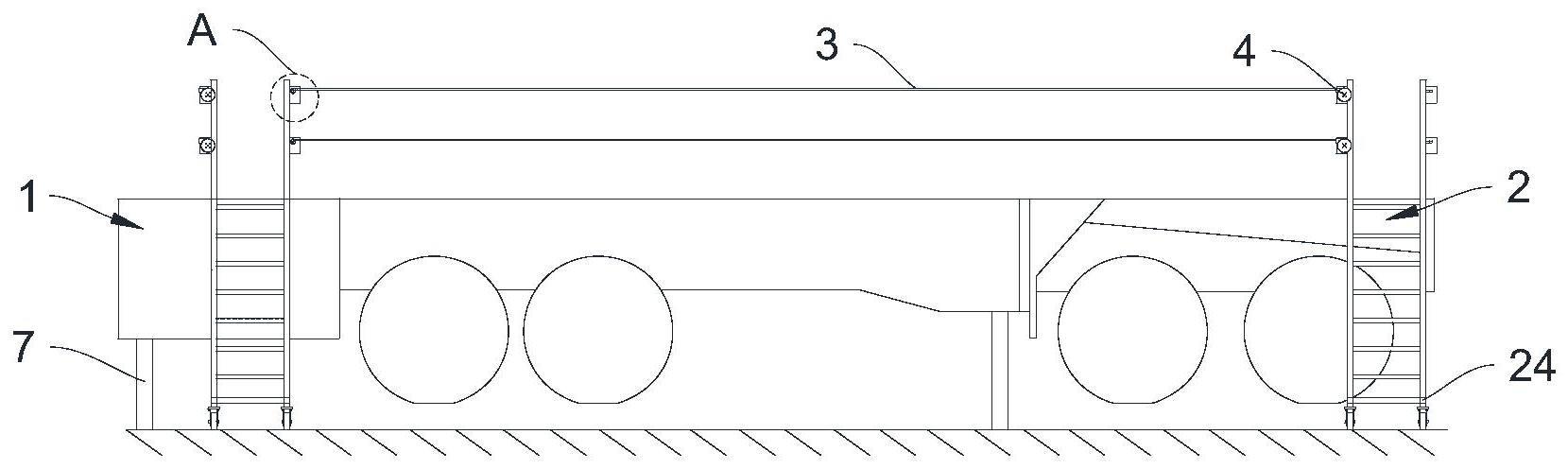 工程车辆的顶部高空作业防护装置及方法与流程