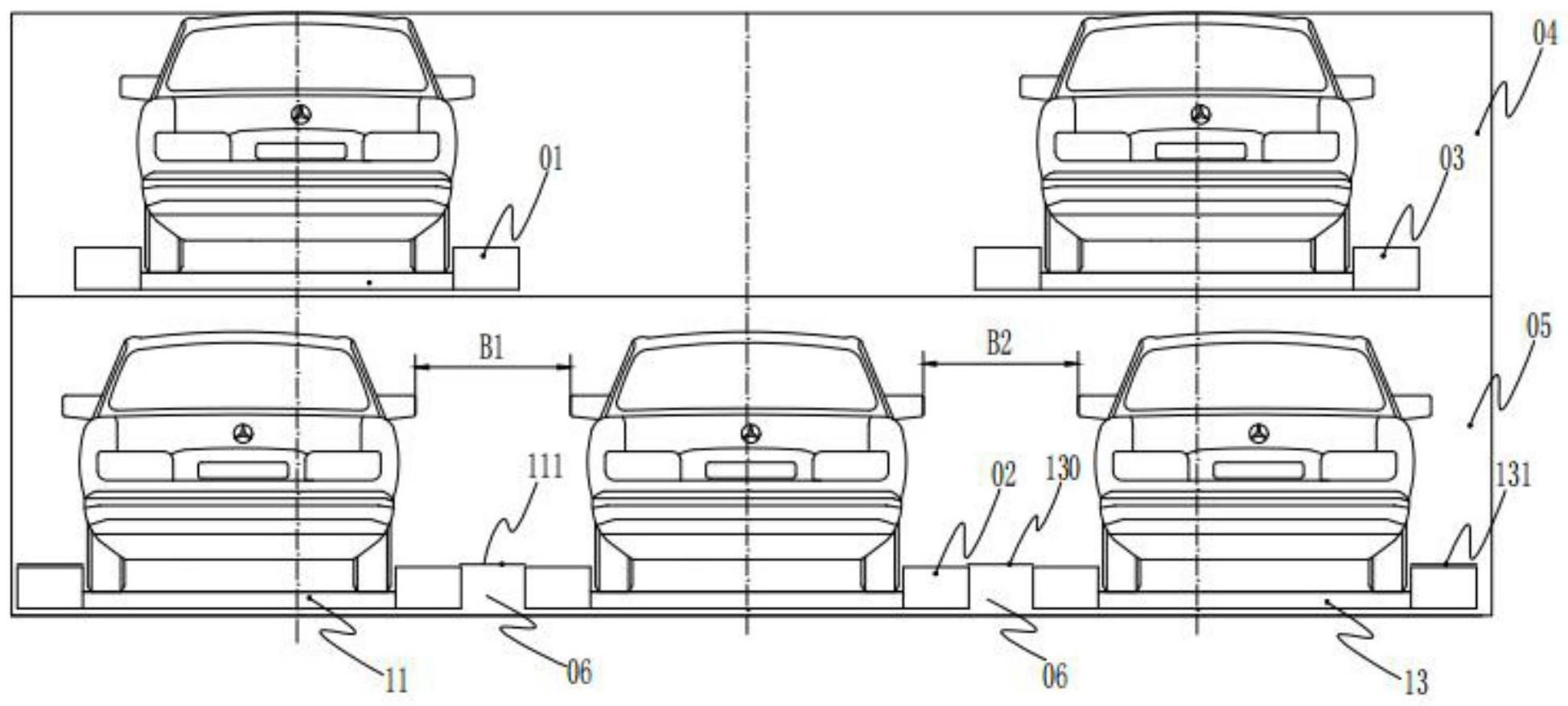 一种配合升降横移停车设备二次横移的车板结构的制作方法
