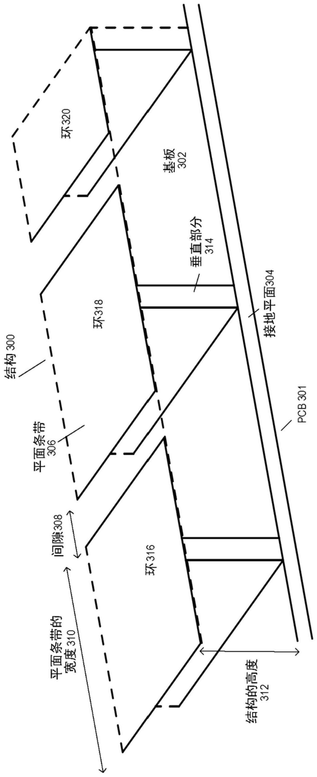 减少PCB上的表面波传播的结构、前端RF电路和电子装置的制作方法