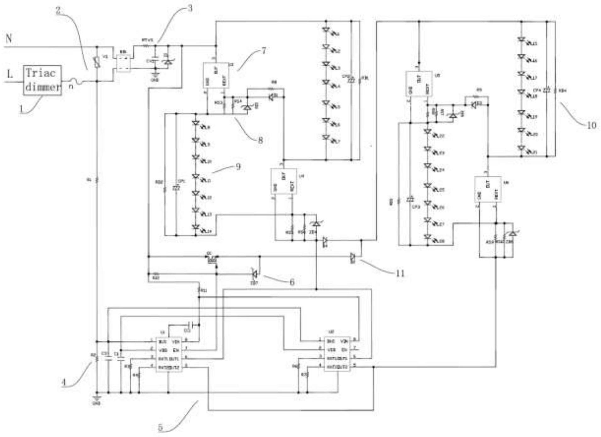 一种线性可控硅调光全电压恒功率输入线路的制作方法