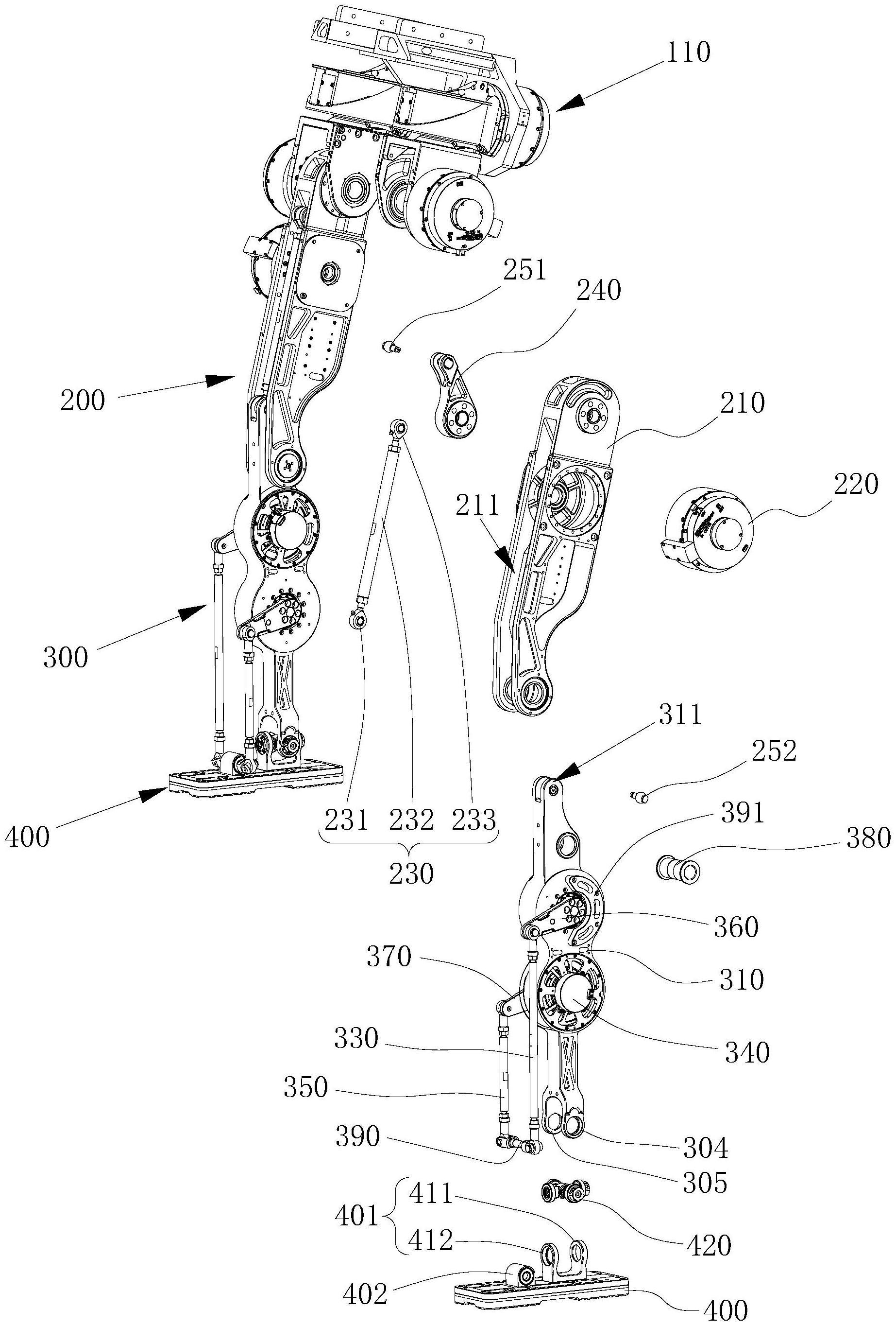 腿部结构及双足机器人的制作方法