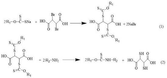 一种制备硫氨酯捕收剂并联产二巯基丁二酸的方法