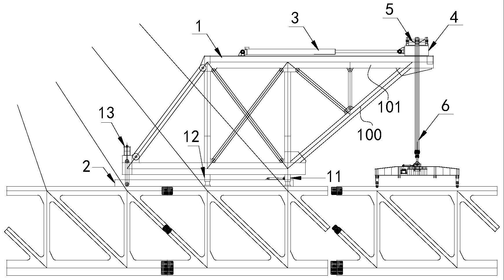 一种适应钢桁梁桁片式安装的架梁吊机及桥梁架设方法与流程