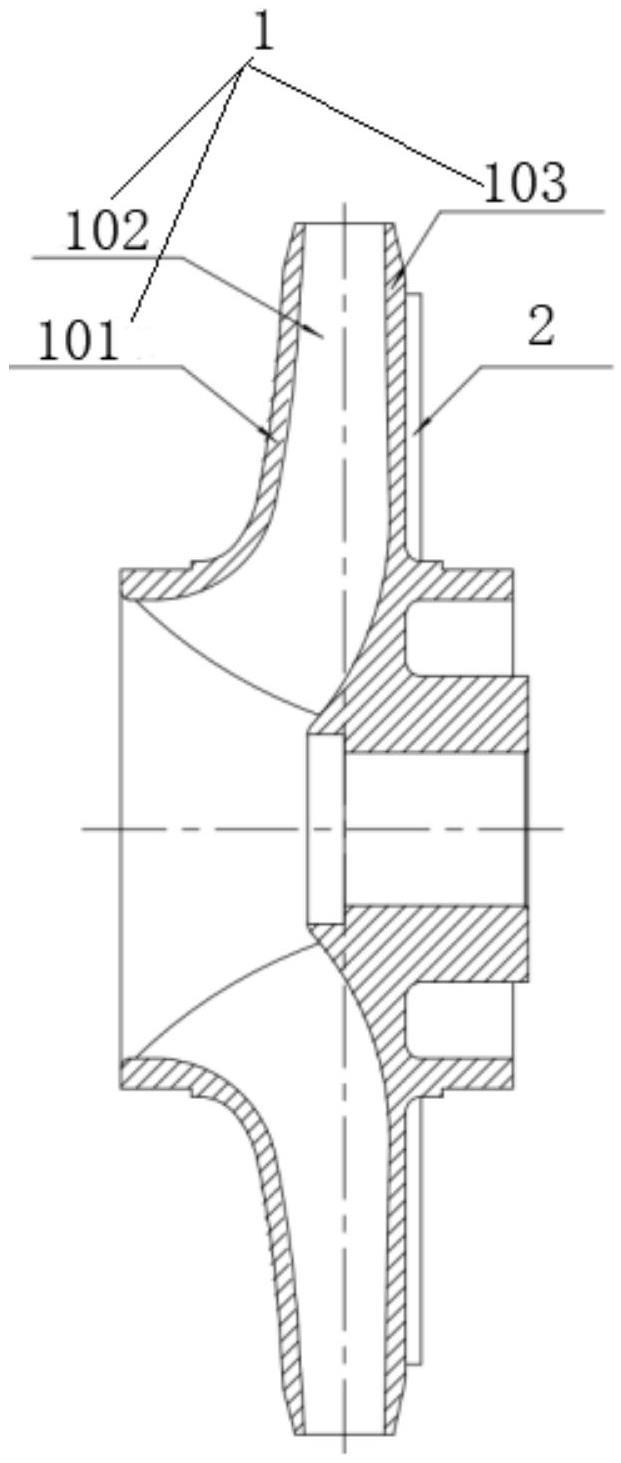 一种具有弯曲背叶片结构的离心泵叶轮的制作方法