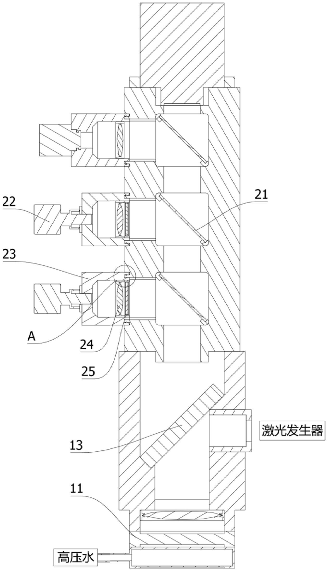 水导激光穿透检测系统的光谱检测光路结构的制作方法