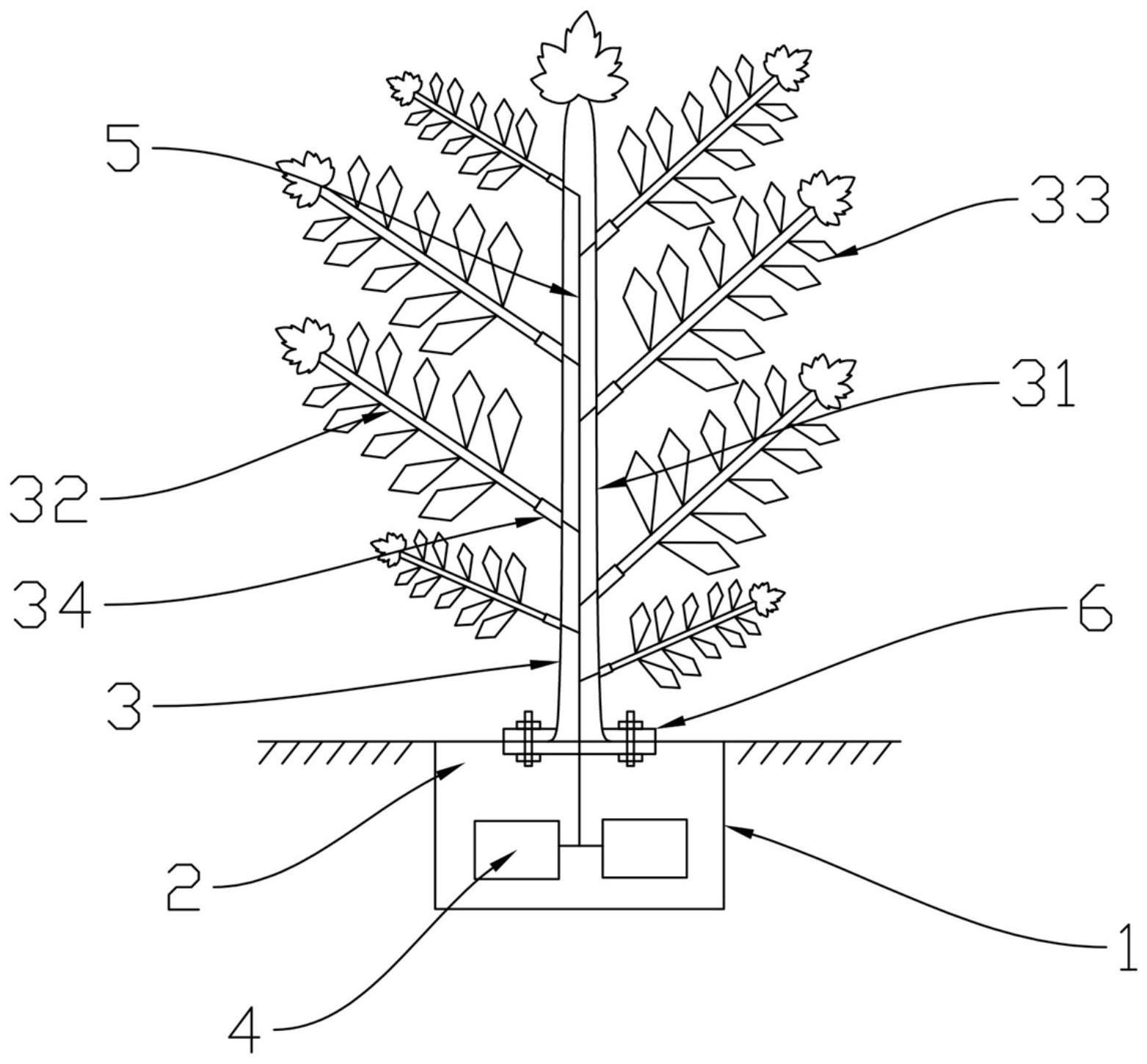 一种基于再生材料制造的组装移动式防风吹雪防沙仿生树的制作方法