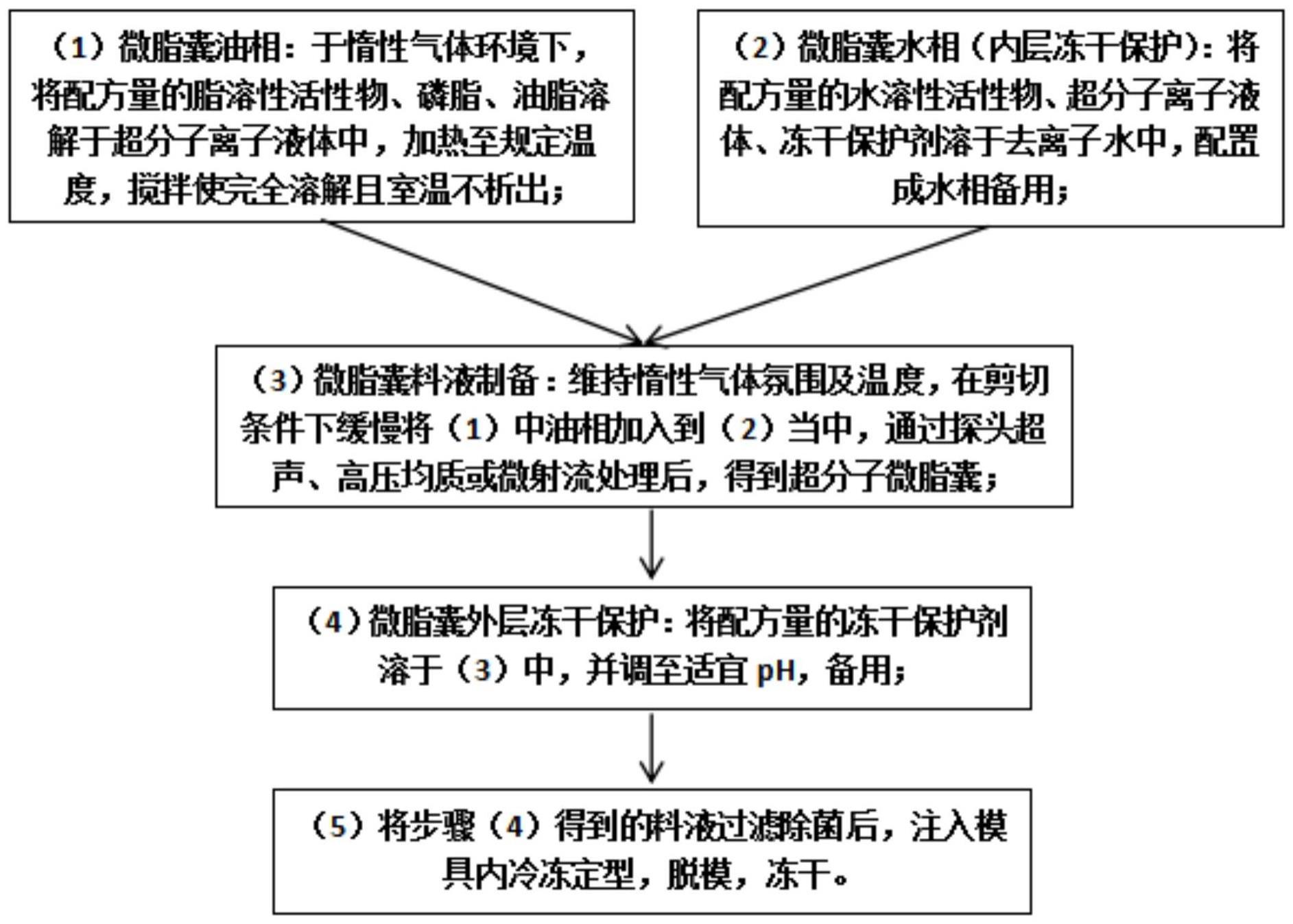 一种超分子微脂囊冻干球组合物及其制备方法和应用与流程