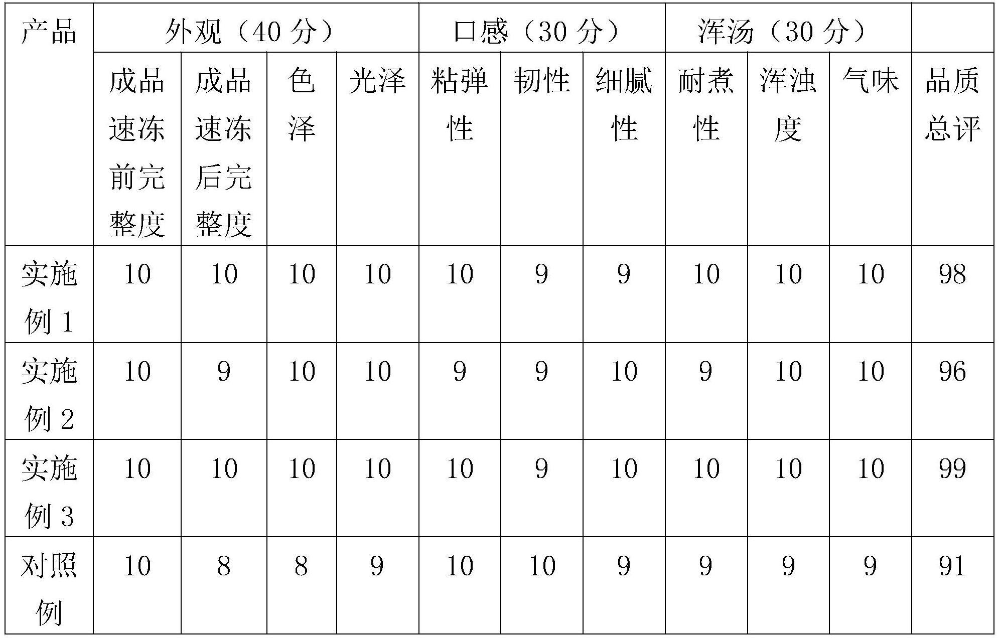 不含食用胶和相关添加剂的黑芝麻馅糯米速冻汤圆配方的制作方法