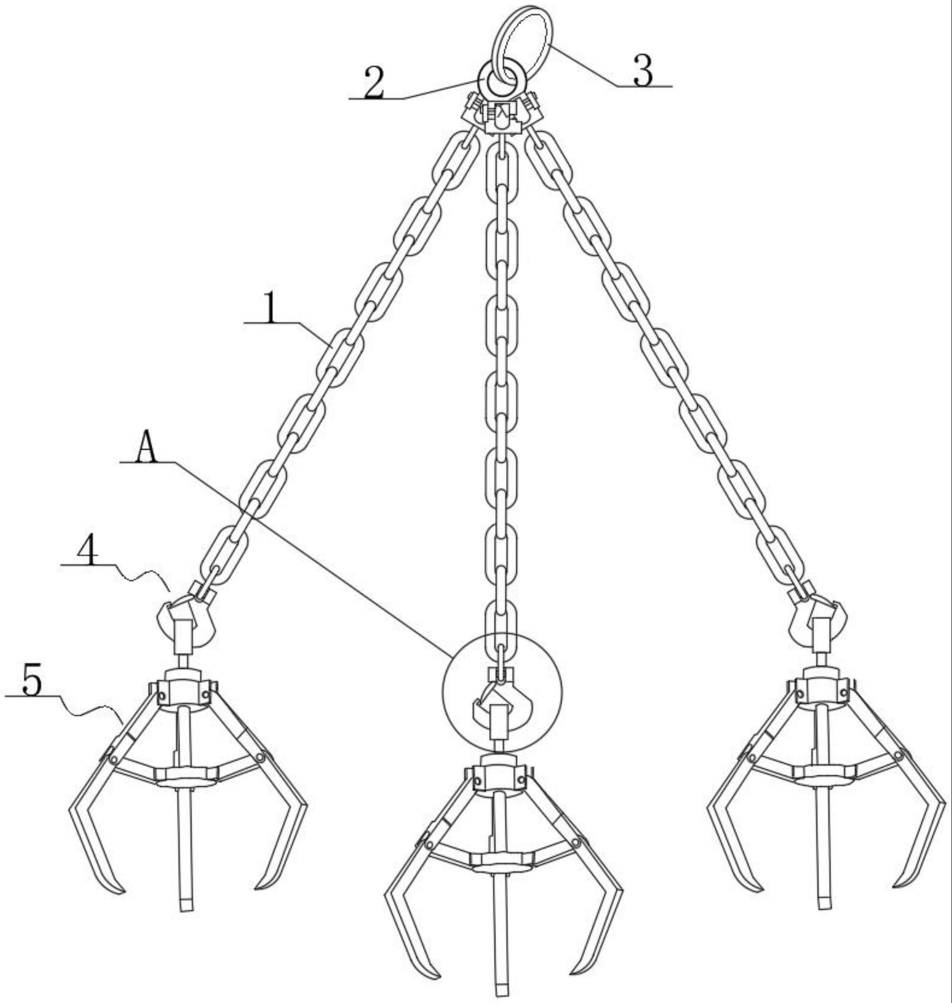 链条钩形三爪吊具的制作方法