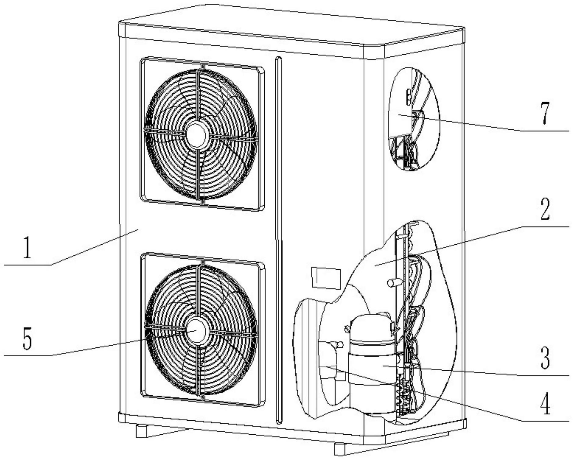L型外换热器结构互补风路合并的空调热水器主机融合体的制作方法