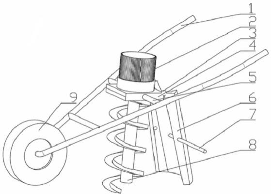 一种新型的独轮旋转式防泥土溅射掘坑机的制作方法