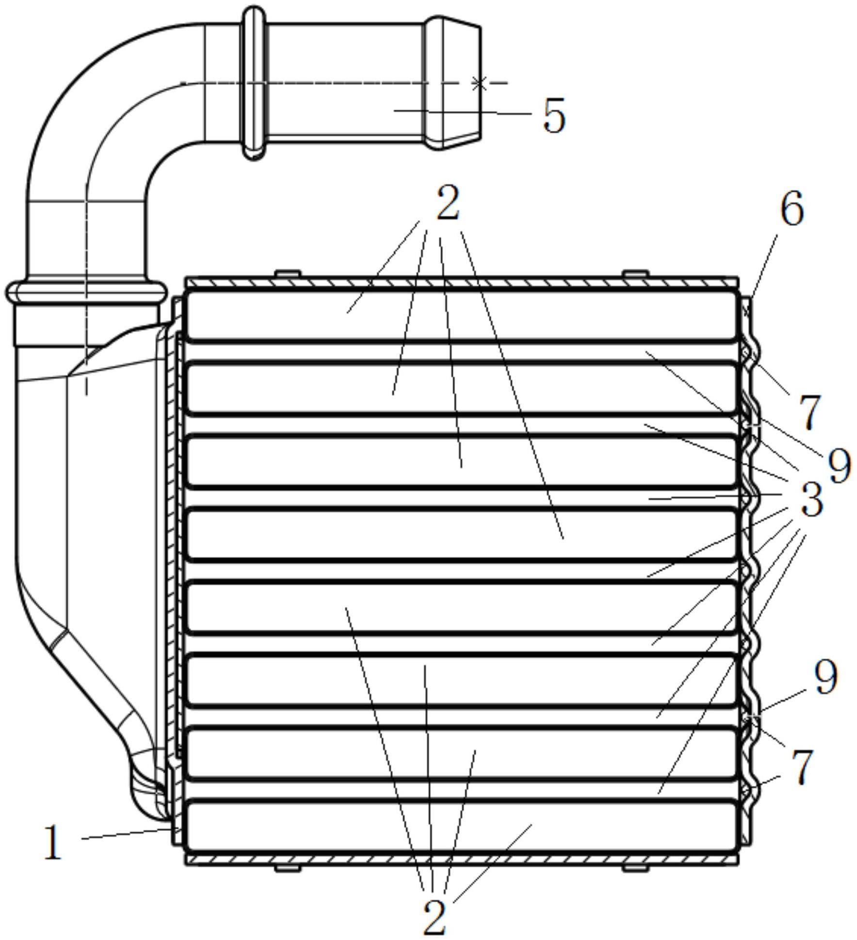 波纹盖板的中冷器结构的制作方法