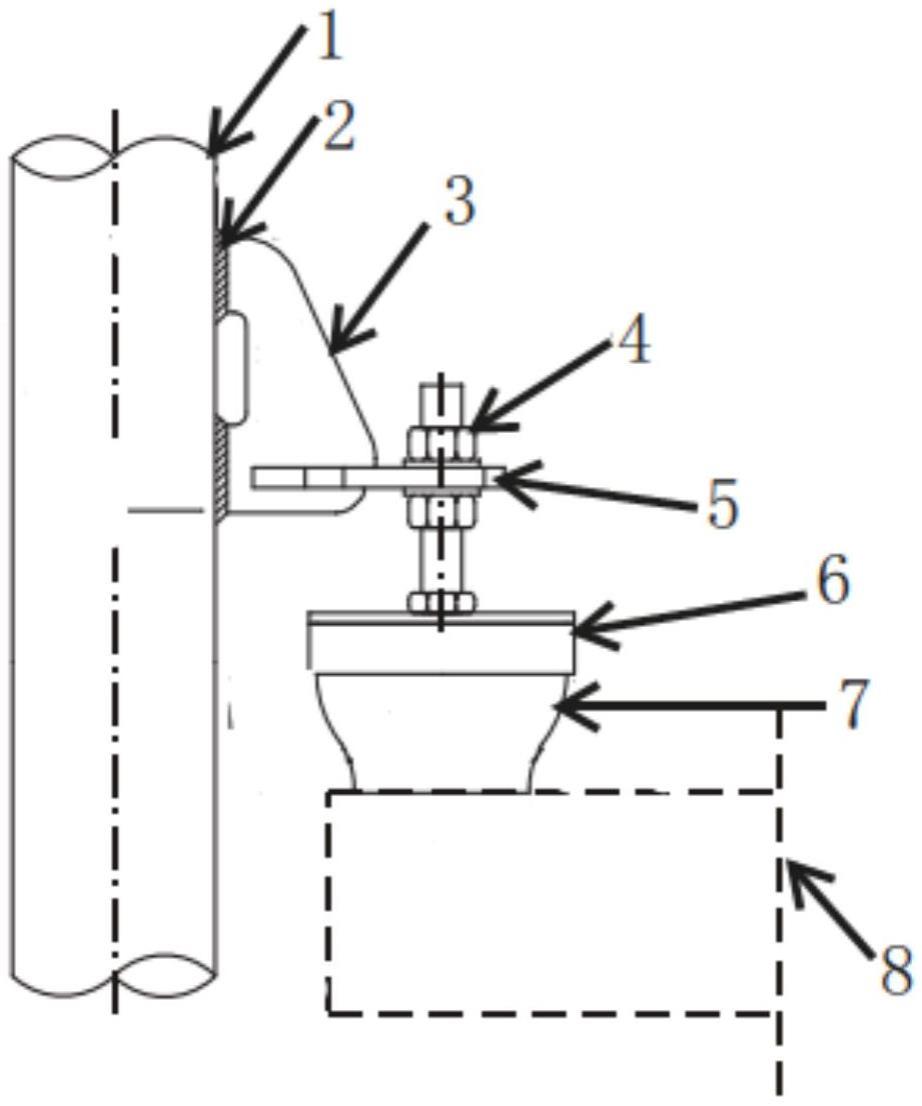 一种液压油管线的纵向弹性支架装置的制作方法