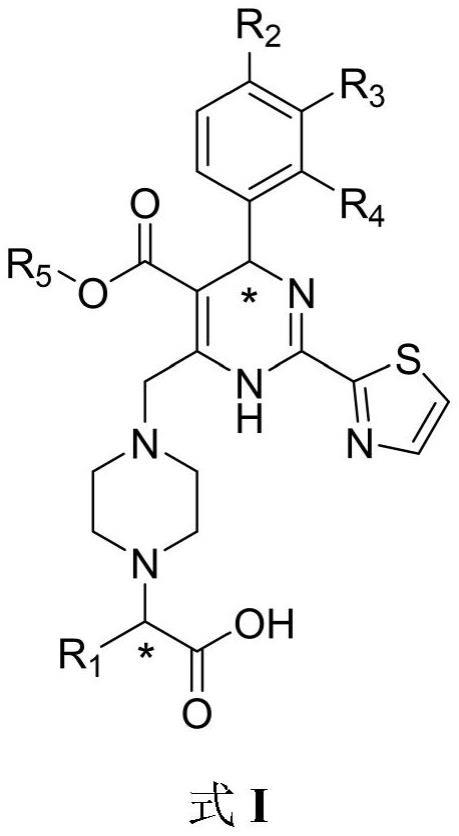 一种含羧酸的二氢嘧啶类衍生物及其制备方法与应用