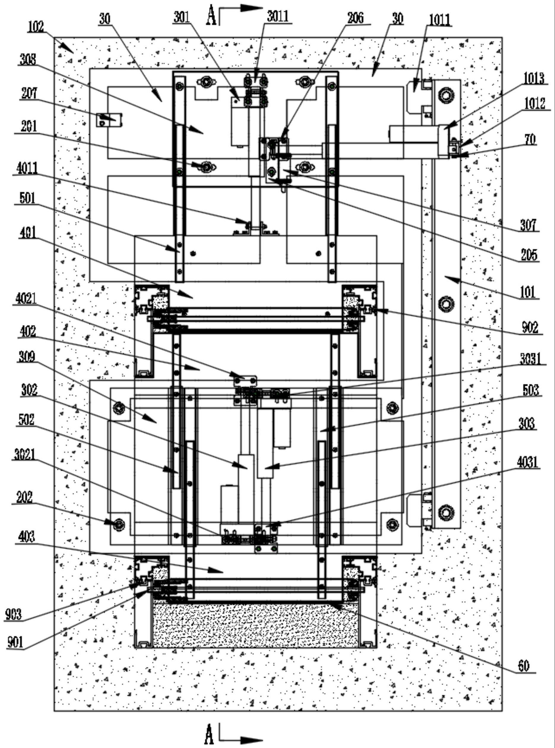 一种双滚轨贯穿建筑孔洞的自动防火封堵装置的制作方法