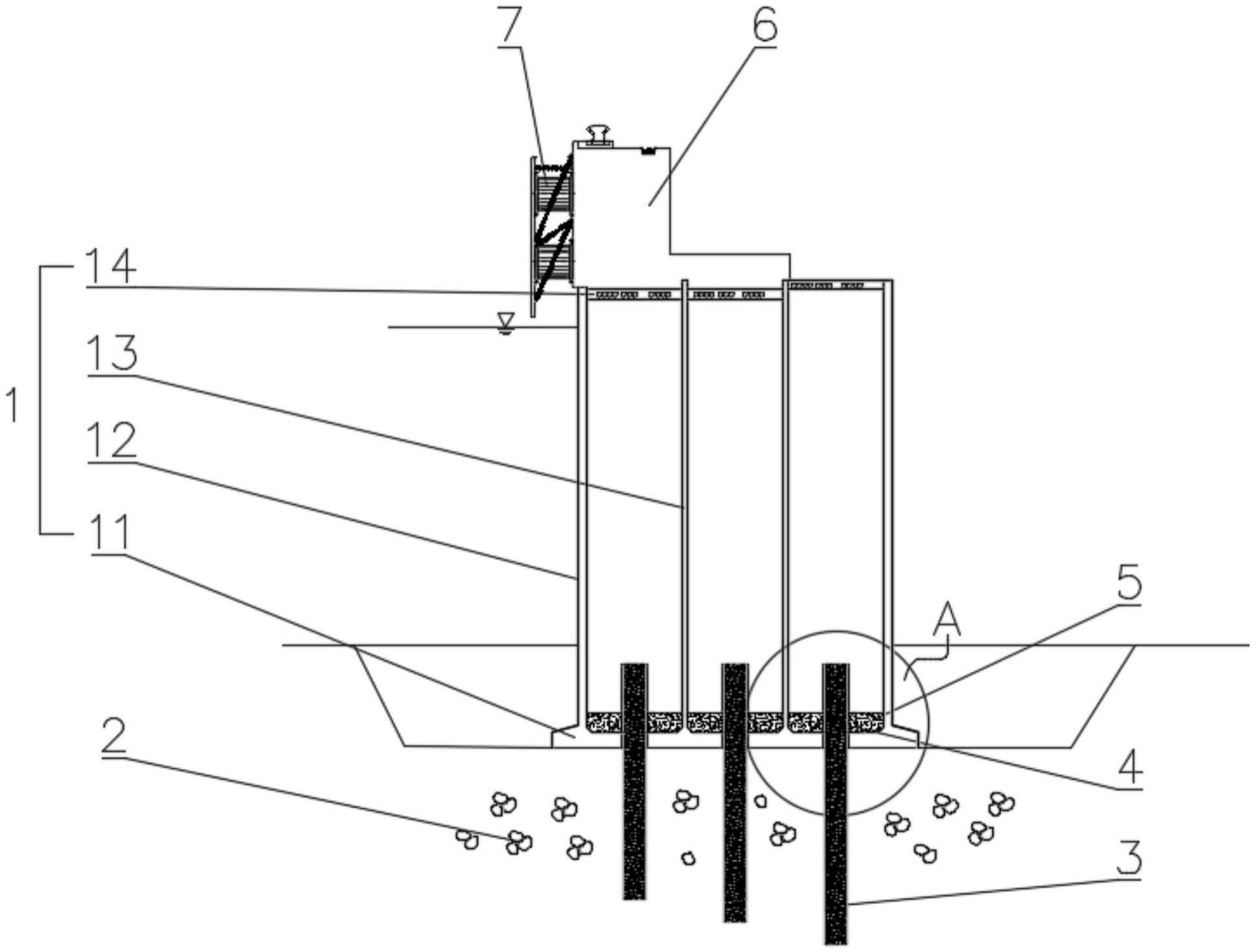 一种嵌岩桩式沉箱码头结构的制作方法