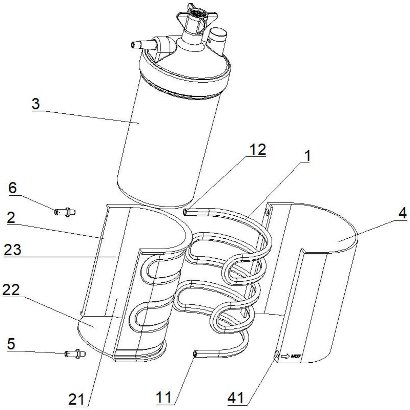 一种带热回收功能的氧气机湿化瓶加热装置的制作方法