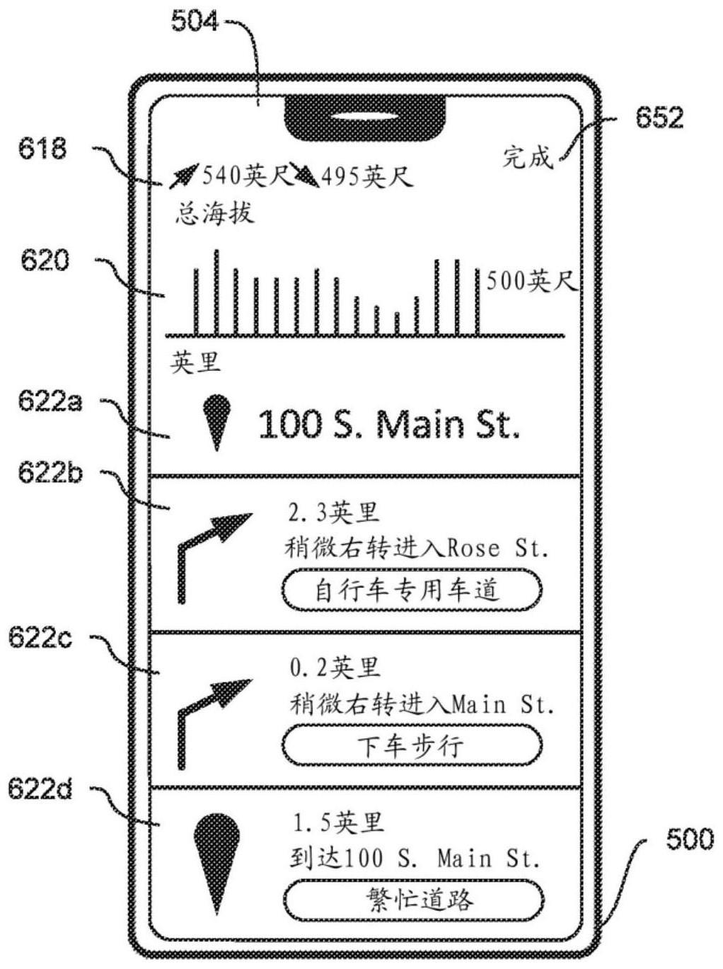 用于提供导航方向的用户界面的制作方法