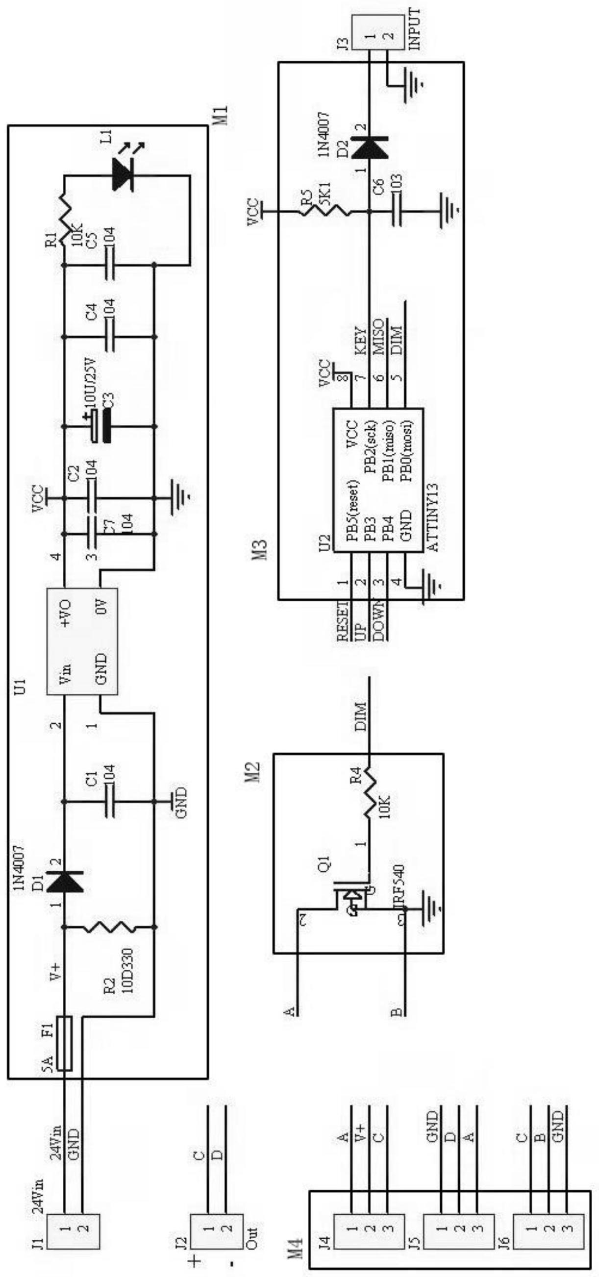 led正负极电路图图片