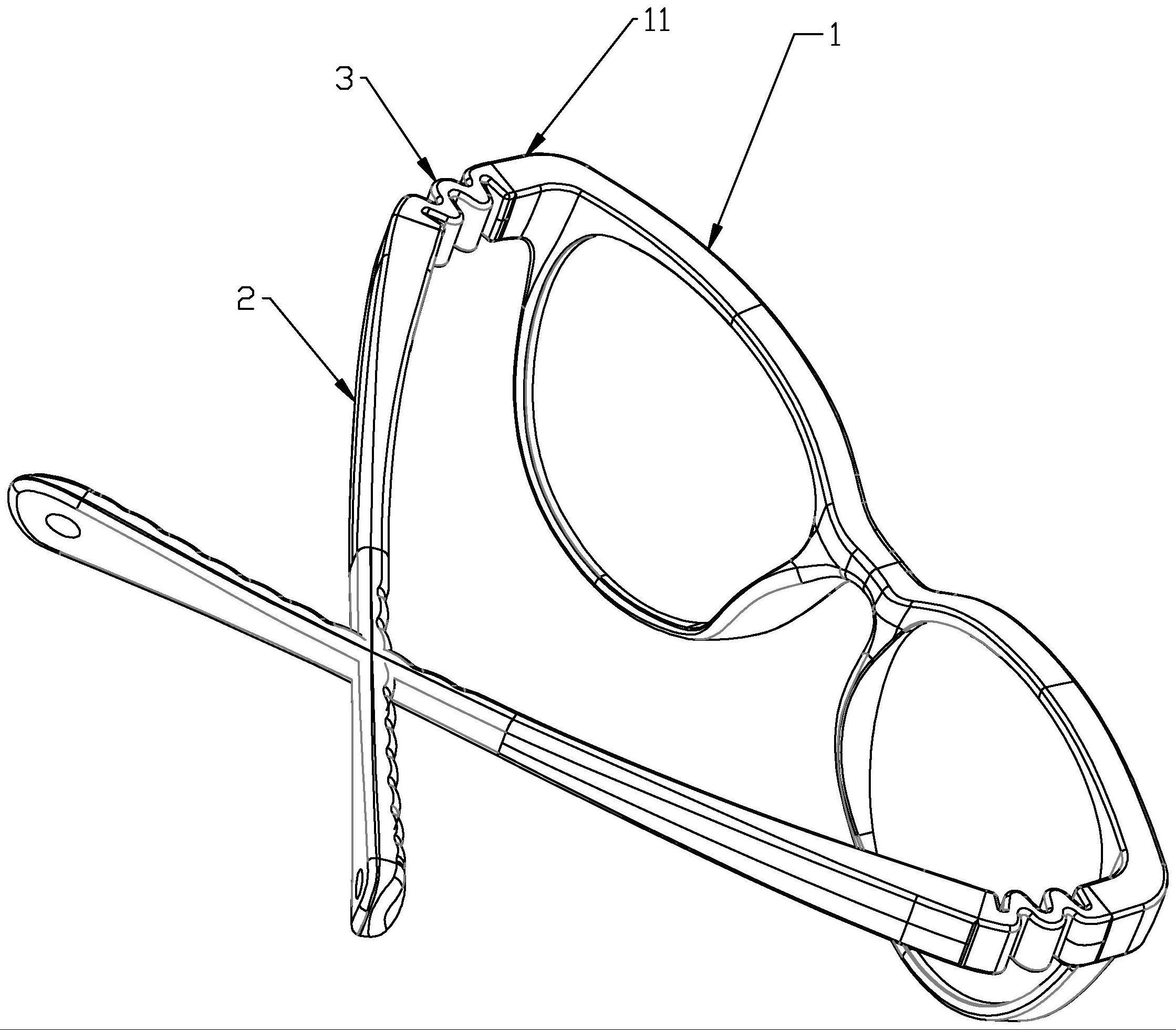 一种眼镜框腿间的无螺丝弹性连接结构的制作方法