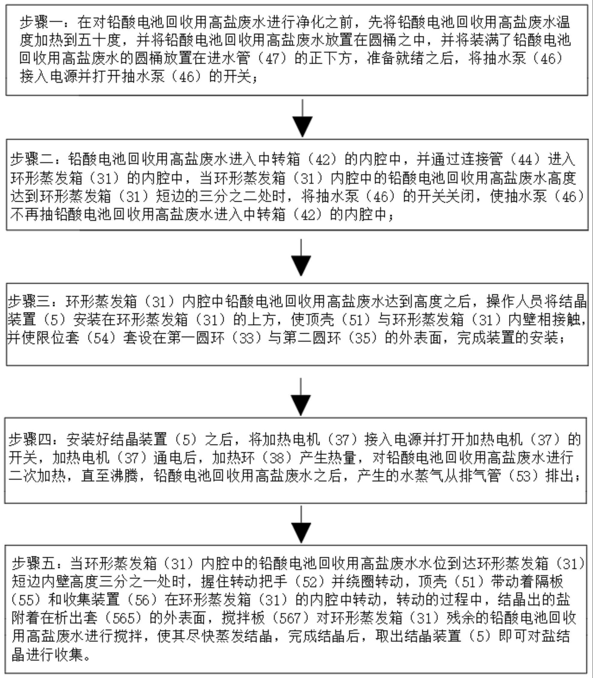 一种铅酸电池回收用高盐废水净化装置及处理方法与流程