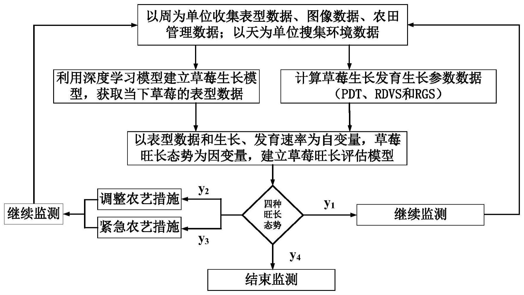 一种草莓苗期旺长态势监测方法与系统