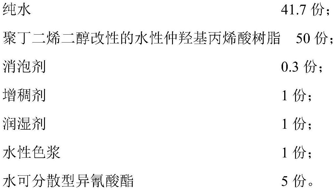 一种水性双组分聚氨酯组合物及其应用的制作方法