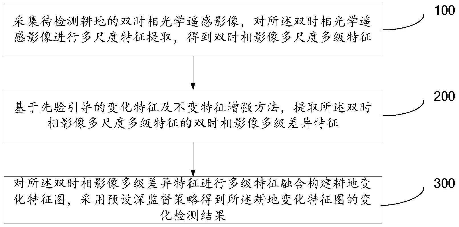 一种多尺度特征融合耕地变化检测方法及系统