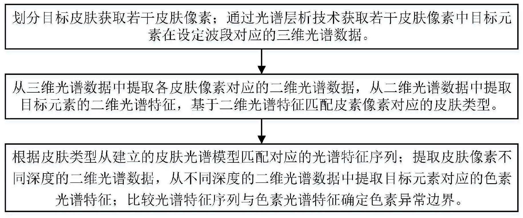 利用光谱层析技术实现色素类疾病的边界查找方法